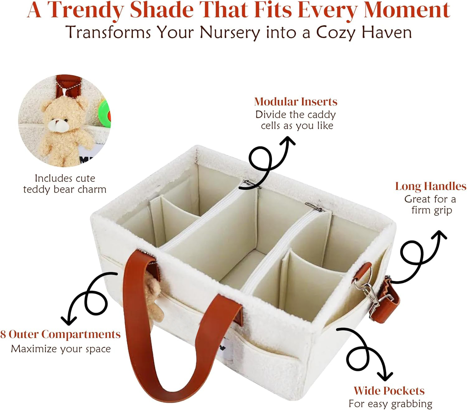 baby diaper organizer tote with multiple pockets easy to carry great diaper caddy for travel daily use keep baby items tidy