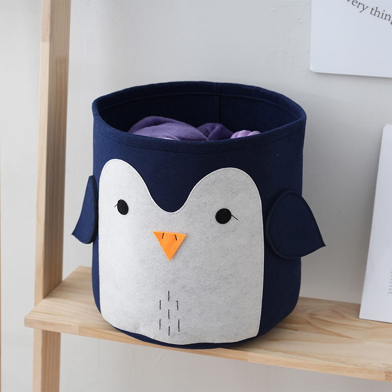 large capacity thickened felt cartoon storage basket for children baby's laundry hamper toy storage bin