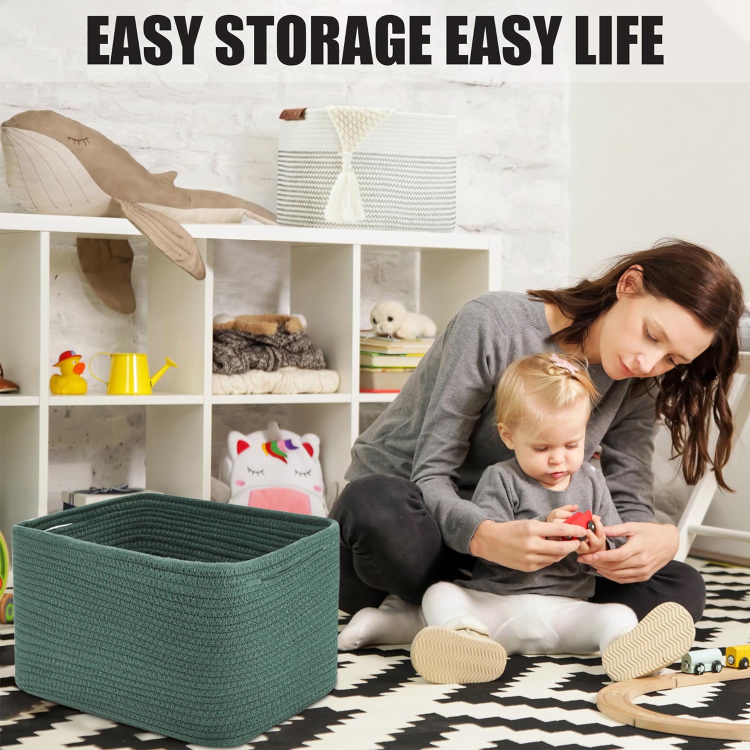 collapsible organizer laundry hamper storage basket tall bucket cotton rope large woven baskets for storage