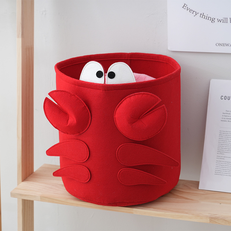 large capacity thickened felt cartoon storage basket for children baby's laundry hamper toy storage bin