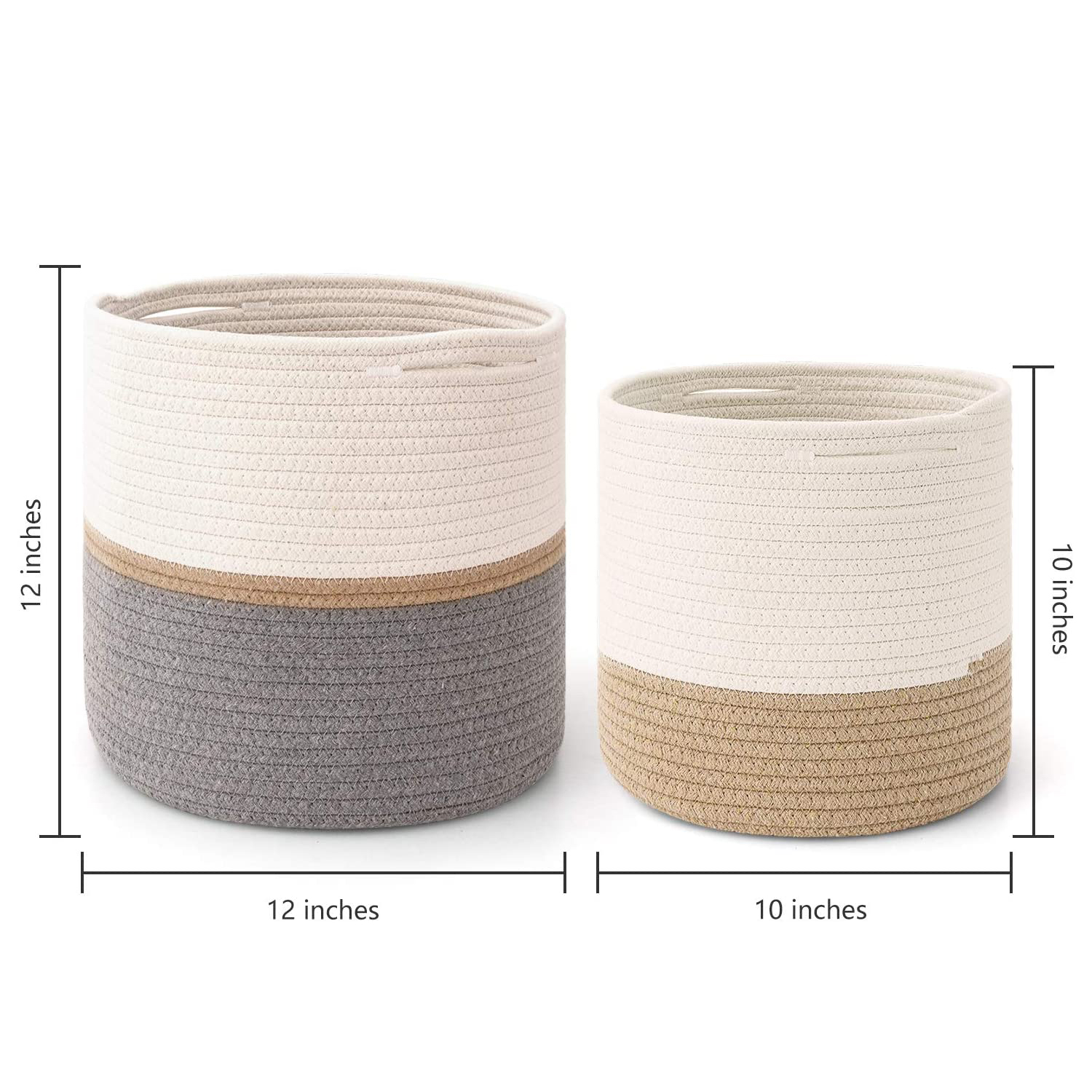 cotton rope plant basket woven basket 10"12" flower pot floor indoor planters for home decor