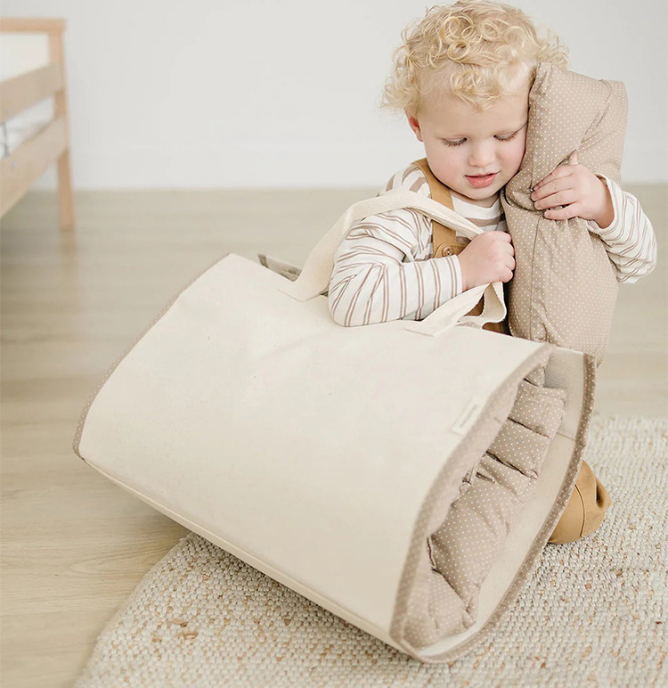 portable custom organic baby sleeping bag kid separate pad blanket pillow bedding set toddler nap mat