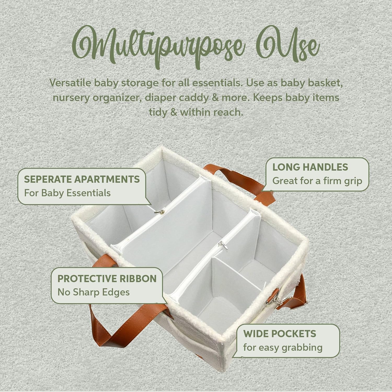 baby diaper organizer tote with multiple pockets easy to carry great diaper caddy for travel daily use keep baby items tidy