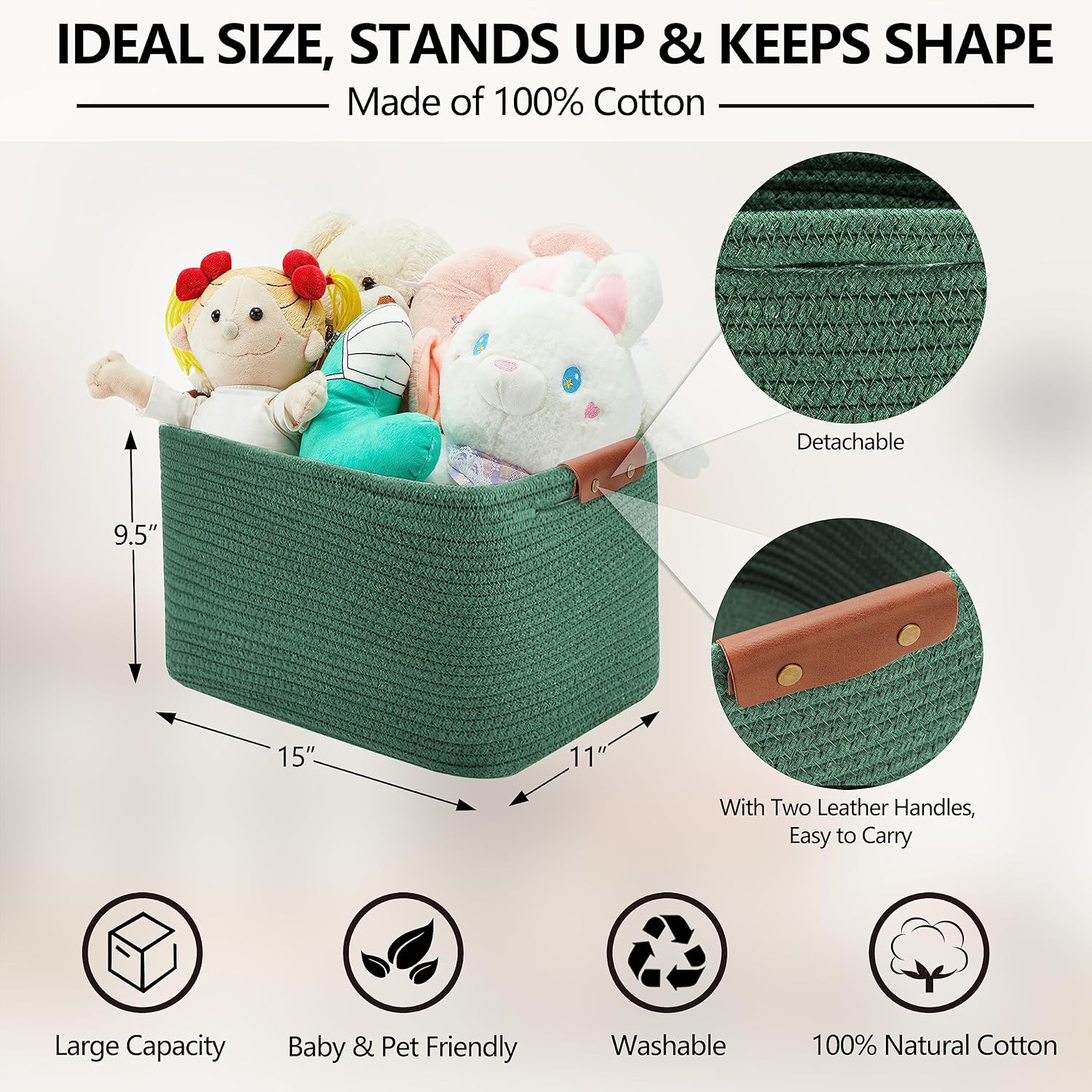 collapsible organizer laundry hamper storage basket tall bucket cotton rope large woven baskets for storage