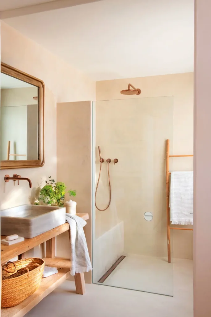 JN storage woven basket in bathroom design